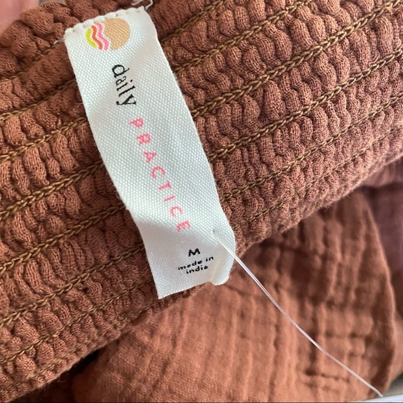 NWT Anthropologie The Jerry Cinched Crop Top Brown Medium - Picture 8 of 10